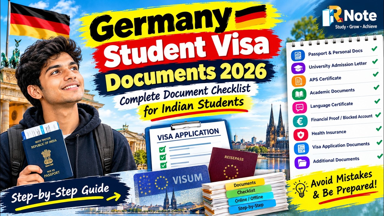 Germany Student Visa Documents 2026 🇩🇪 | Complete Document Checklist for Indian Students #rnote