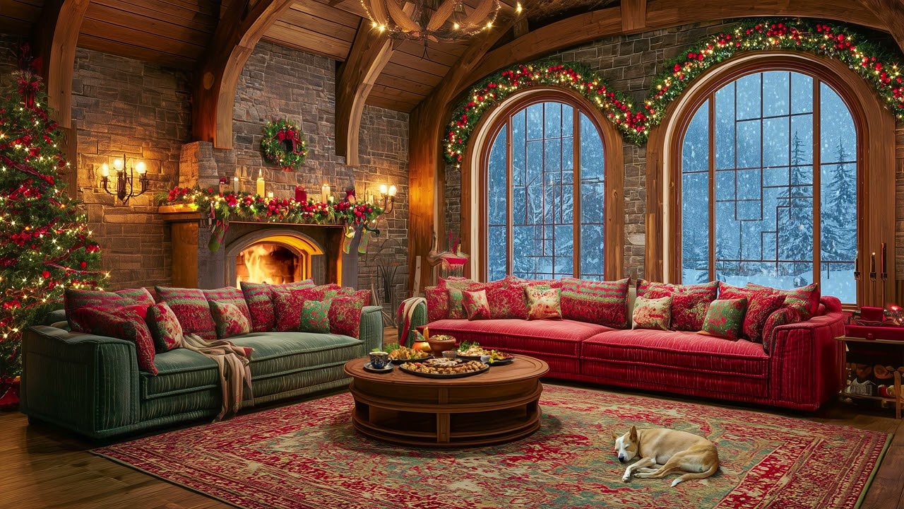 Smooth Jazz Piano and Crackling Fireplace 🔥 Relaxing Sleep Music & Calm Mind 🎵 Extended Background