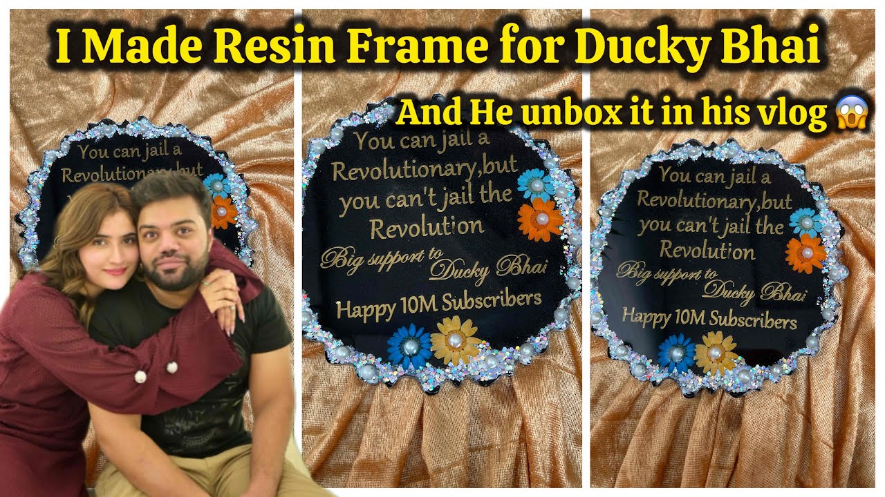 I made Resin Art Frame for @DuckyBhai  | 10M Subscribers soon on YouTube 😱
