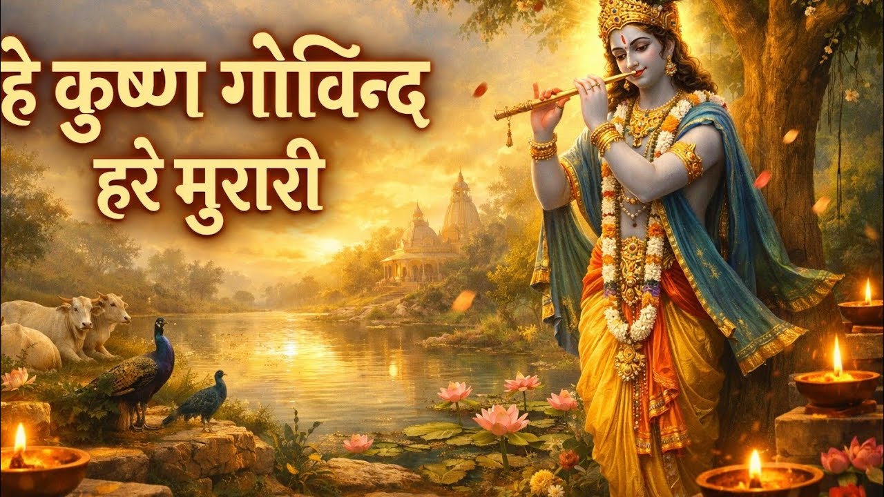 हे कृष्ण गोविन्द हरे मुरारी |Powerful Devotional Chant |Peaceful Meditation|Krishna Bhajan for Peace