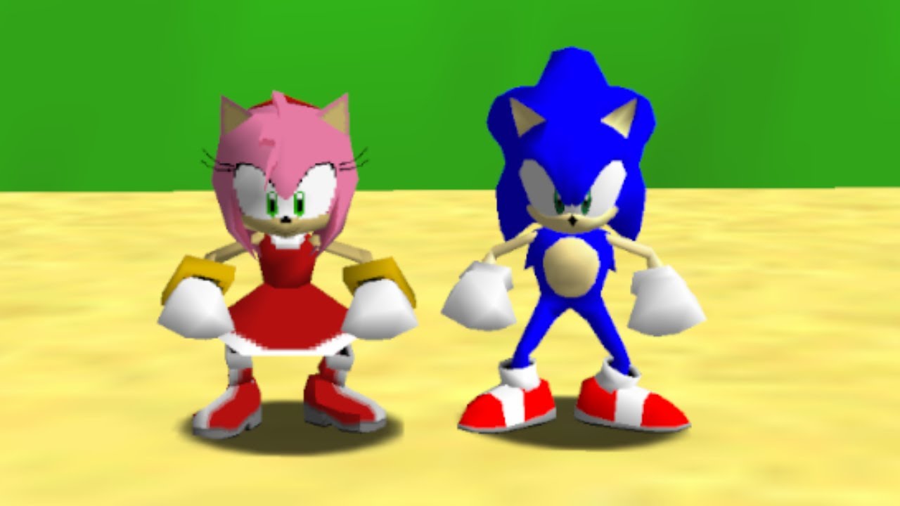 Sonic and Amy in Super Mario 64 (2 Players) - Full Game 100% Walkthrough