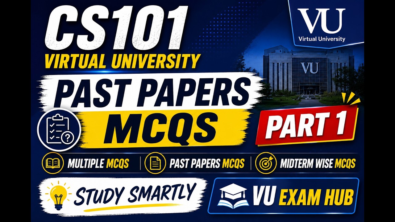 CS101 Midterm Preparation 2026 | Most Important MCQs | Past Papers MCQs | VU Exam Hub