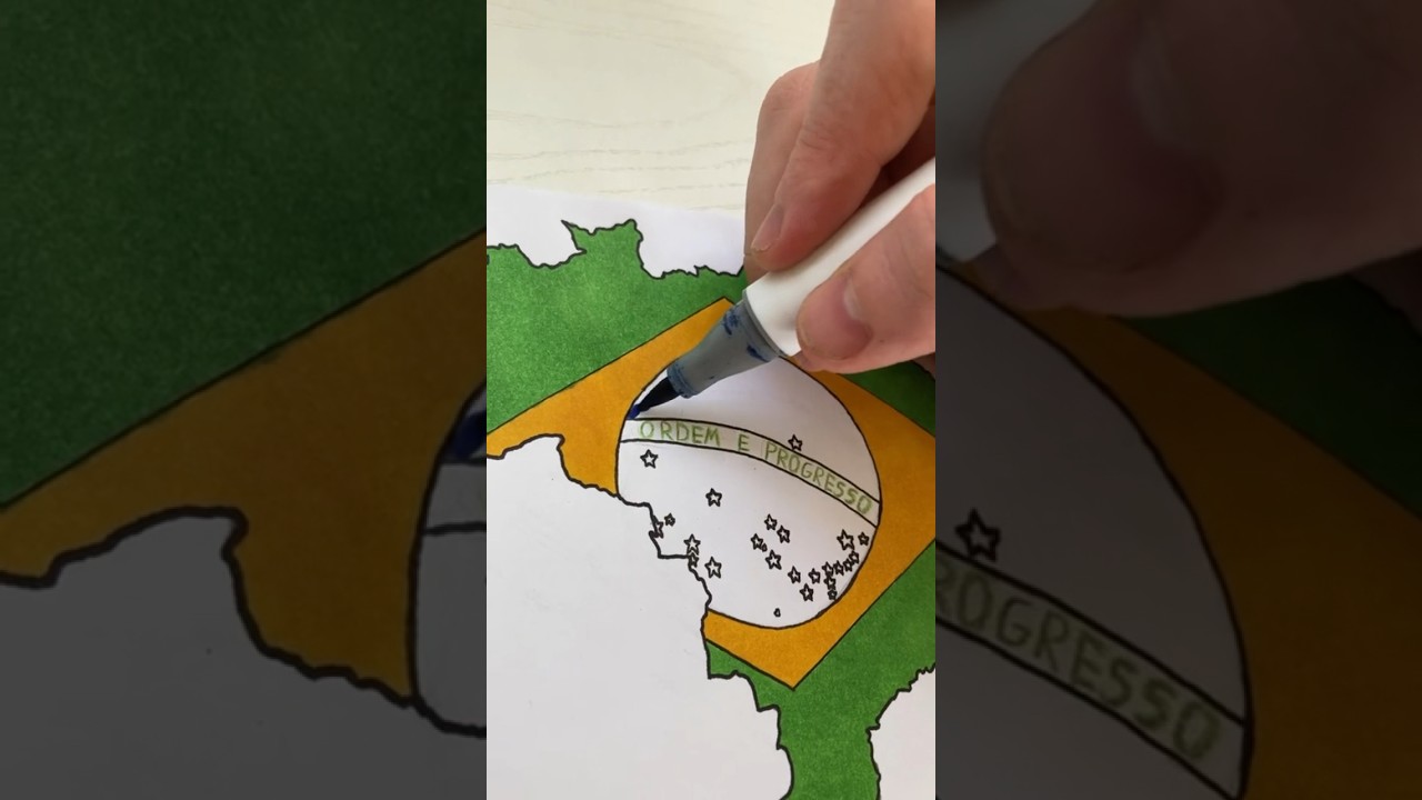 Drawing BRAZIL (Brasil) in my South America Map! 