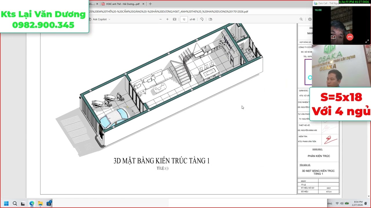 Nhà phố 3 tầng hiện đại 5x18 với 4 ngủ