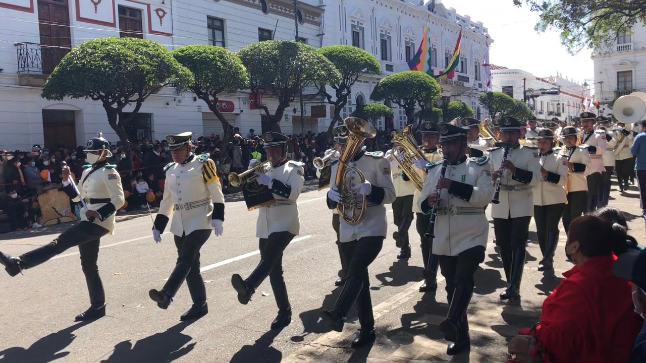 Desfile Cívico-Militar en Sucre Bolivia (2022): Academia Nacional de Policías (ANAPOL - 1).