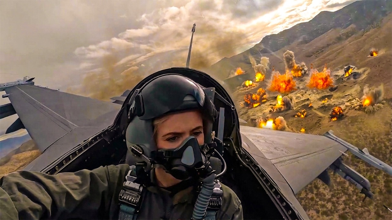High-Speed Emergency Takeoff &ndash; Female US F-16 Pilot Launches Into Action