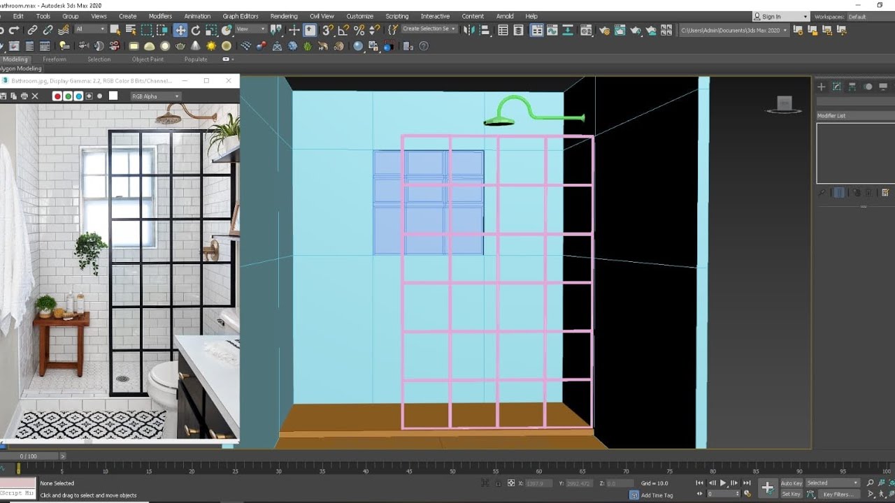 3DsMax Tutorials, Learn 3D Modeling a Bathroom from Scratch in 3dsmax. ( Part 1)