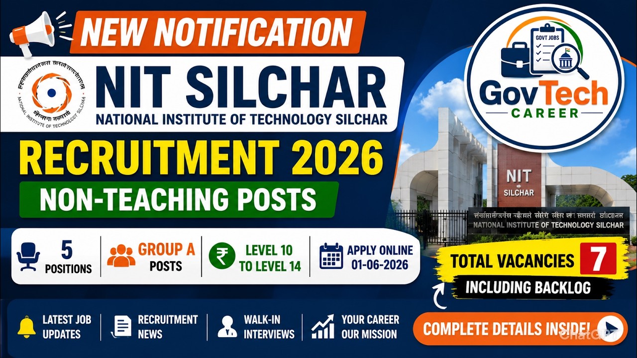 NIT Silchar Recruitment 2026 | Non Teaching Vacancy | Apply Online | Govt Jobs 2026