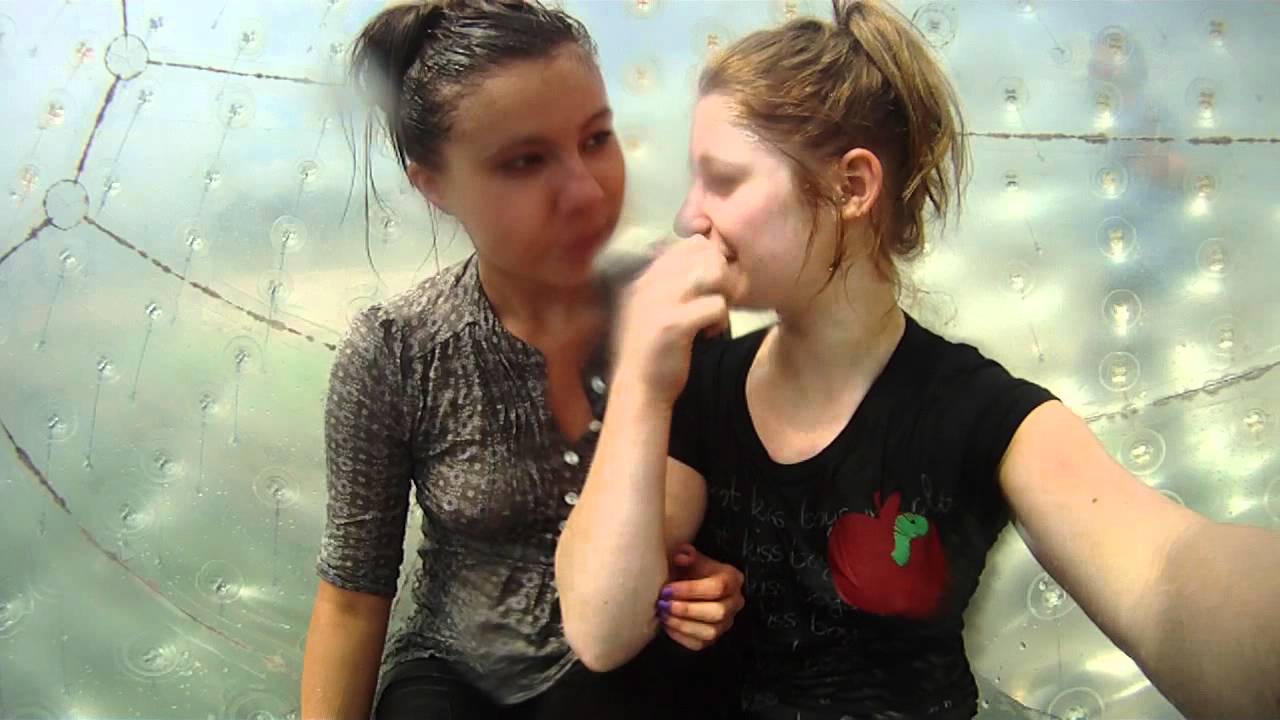 Abbie and Tess Zorbing :)
