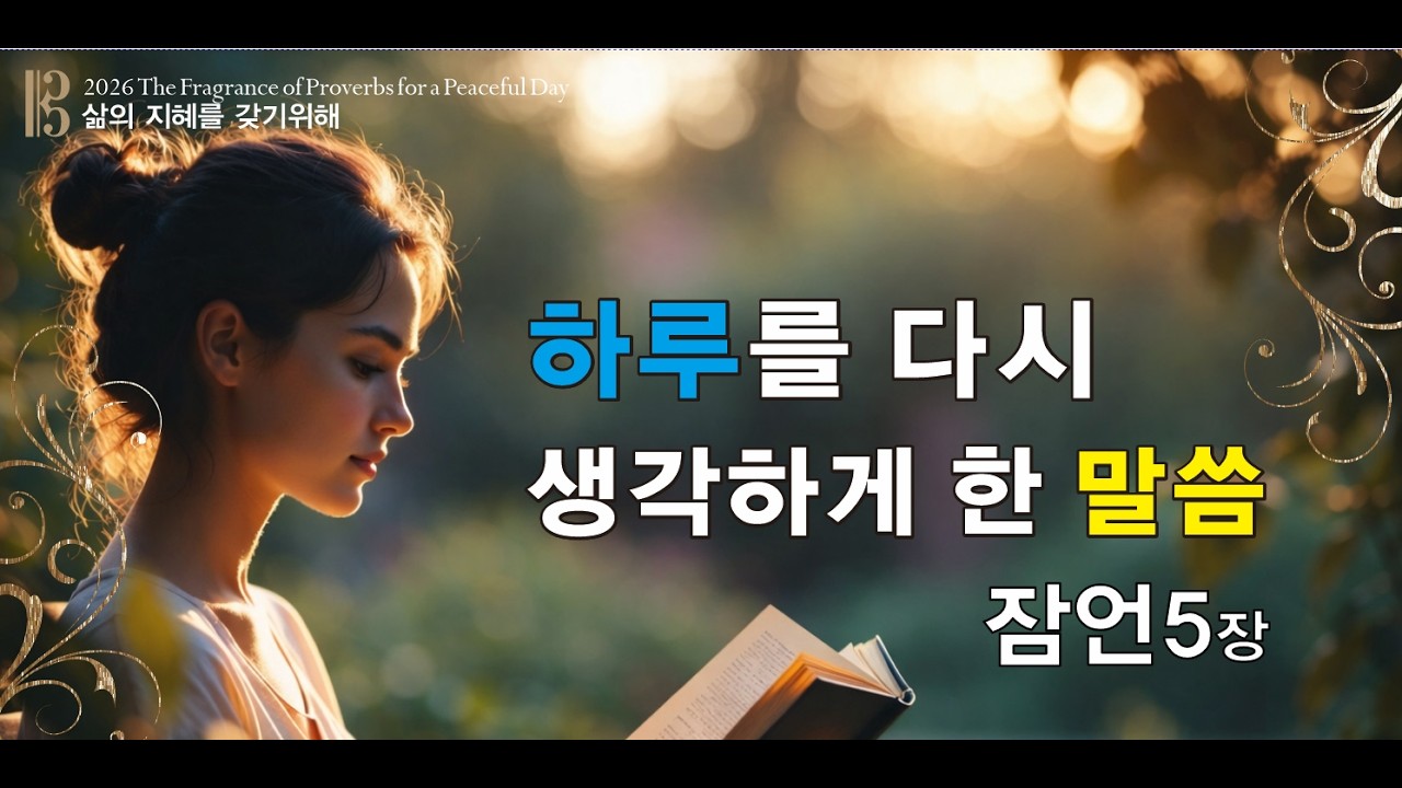 [2026 삶의 지혜를 갖기위해] 잠언 5장을  이야기식 에세이                                                   #묵상할때 #지혜 #에세이