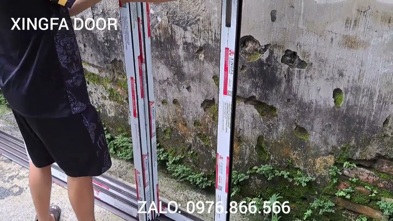 XINGFA DOOR/ Cách làm cửa lùa 3 cánh 3 ray nhôm xingfa quảng đông dày 2 ly bản cánh 62