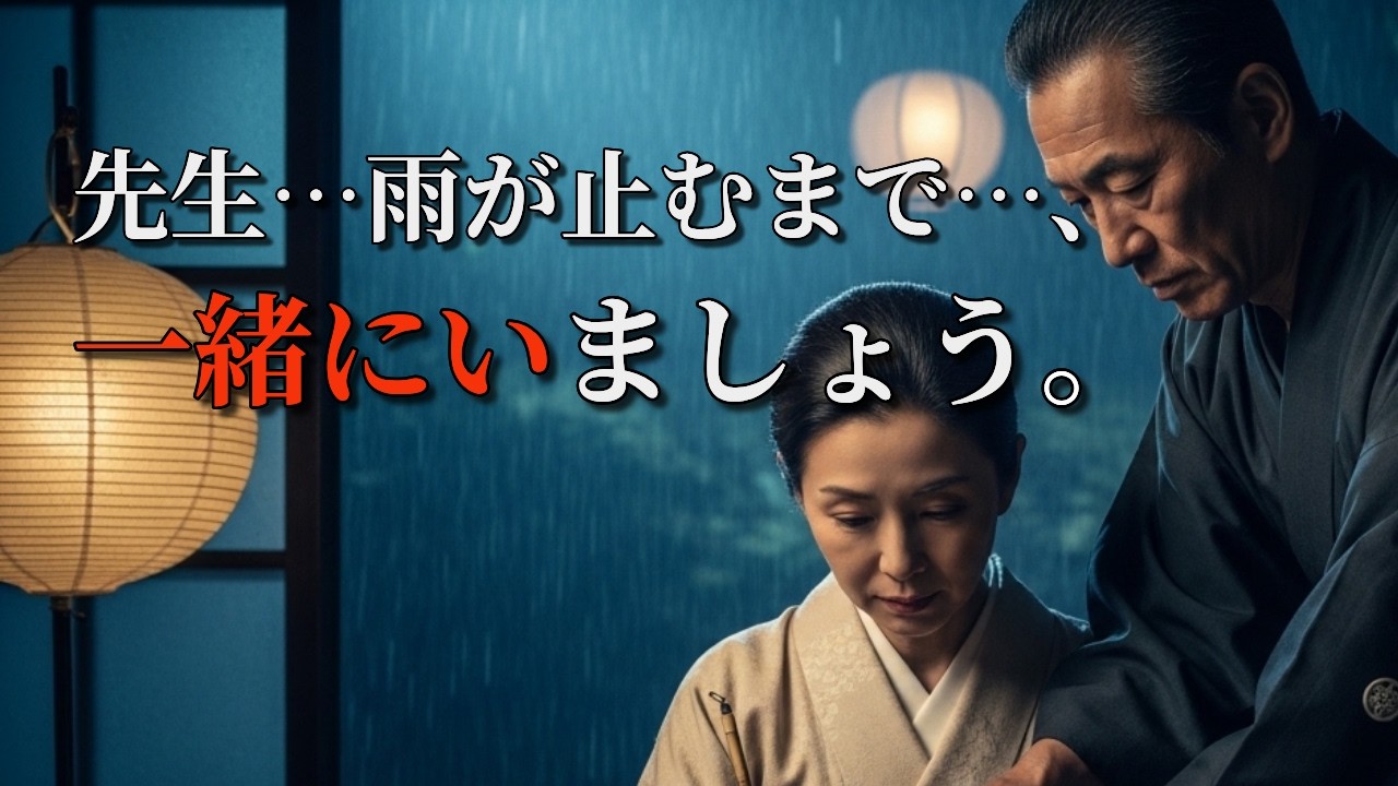 52歳の師匠의 太い筆跡…雨が止むまで、ずっと一緒にいましょう