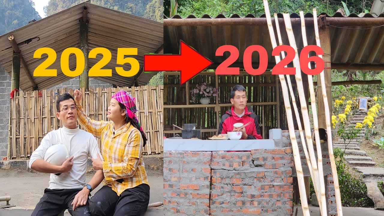 The widowed man collected discarded materials to renovate his kitchen