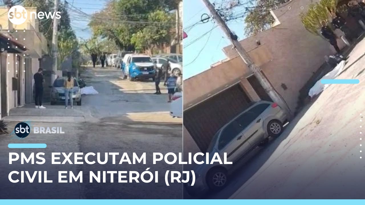 Policial civil &eacute; morto a tiros na porta de casa em Niter&oacute;i; dois PMs s&atilde;o presos | #SBTBrasil