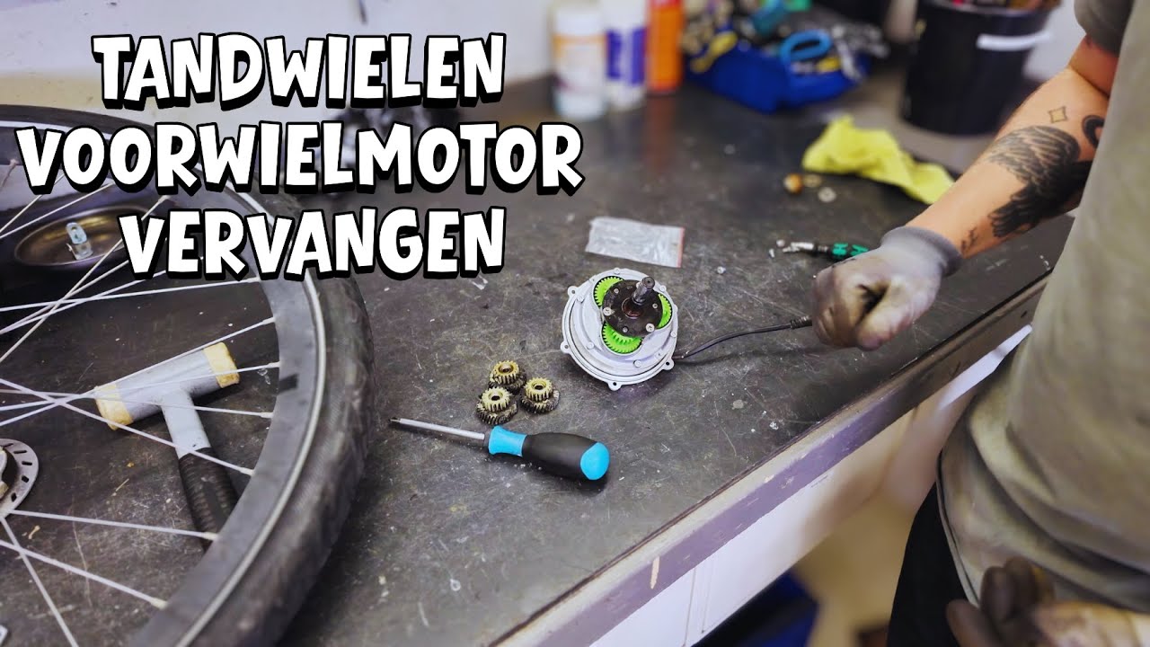 Tandwielen voorwielmotor vervangen - Elektrische fiets voorwiel motor kraakt