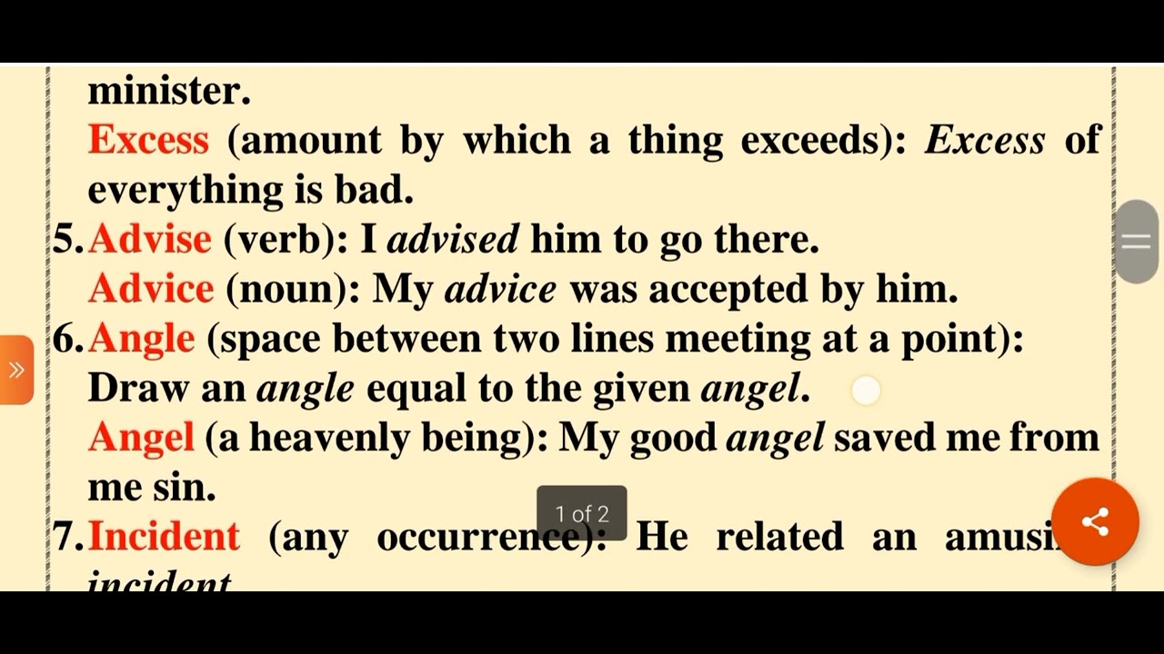 Pair of words generally confused | (1-15) | Grammar book | ਪੰਜਾਬੀ ਵਿੱਚ | Class-10th
