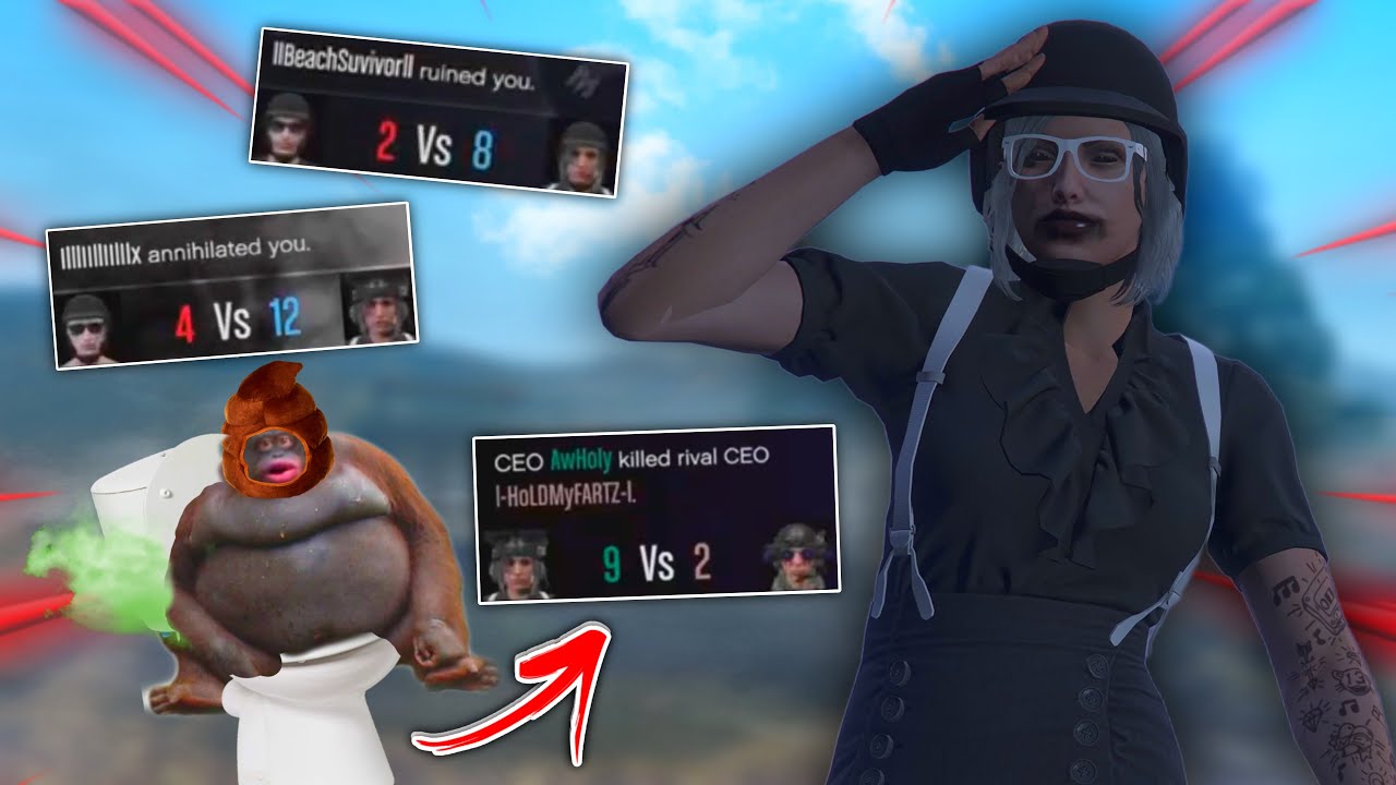 This Tryhard Used Freeze Whilst Losing and Called for Backup - GTA5 ONLINE