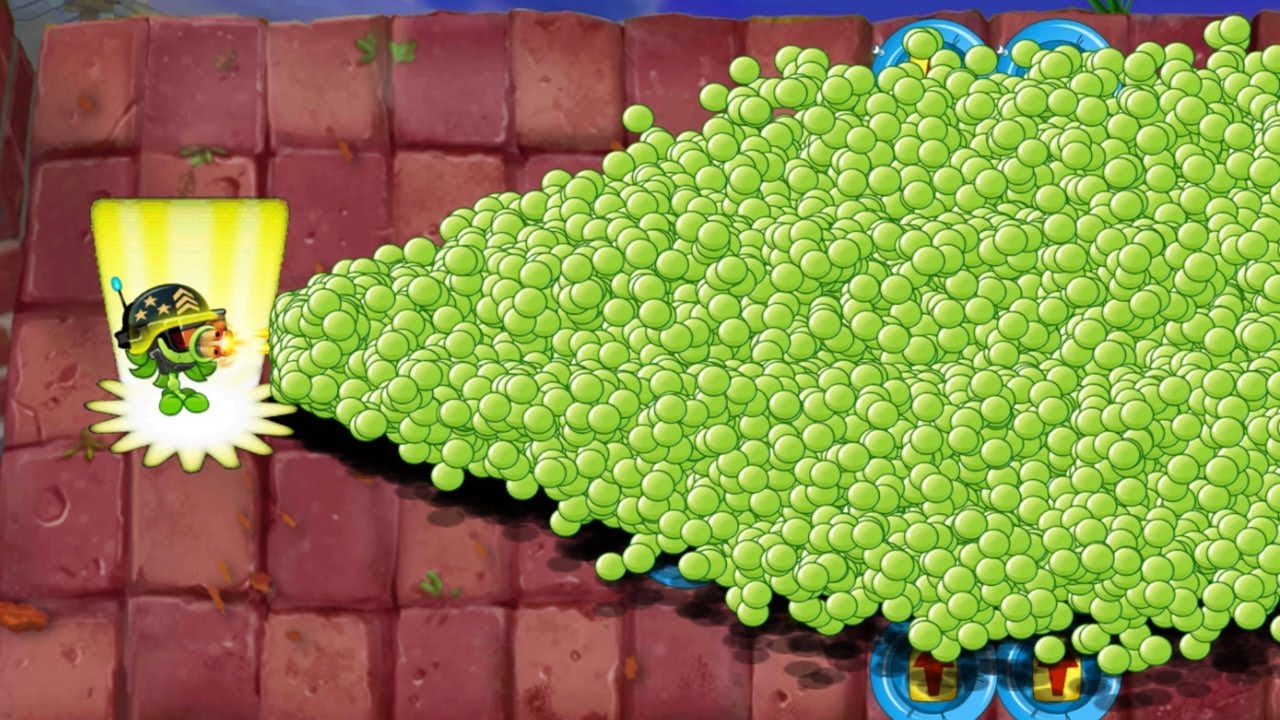 Mega Gatling Pea & 100 Plant Level 1 Vs 100 Modern Conehead Zombie - PvZ 2 Gameplay