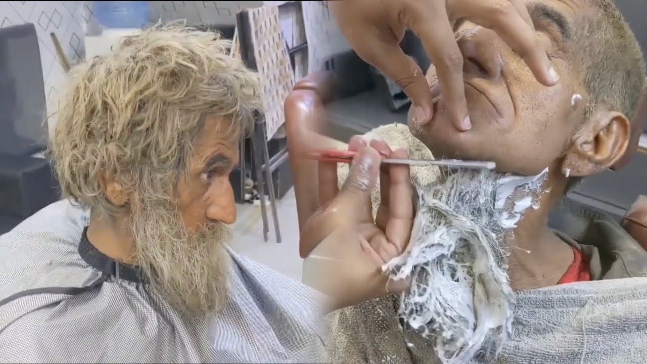 Homeless Man/ Haircut & Beard Shaving ASMR relaxing 