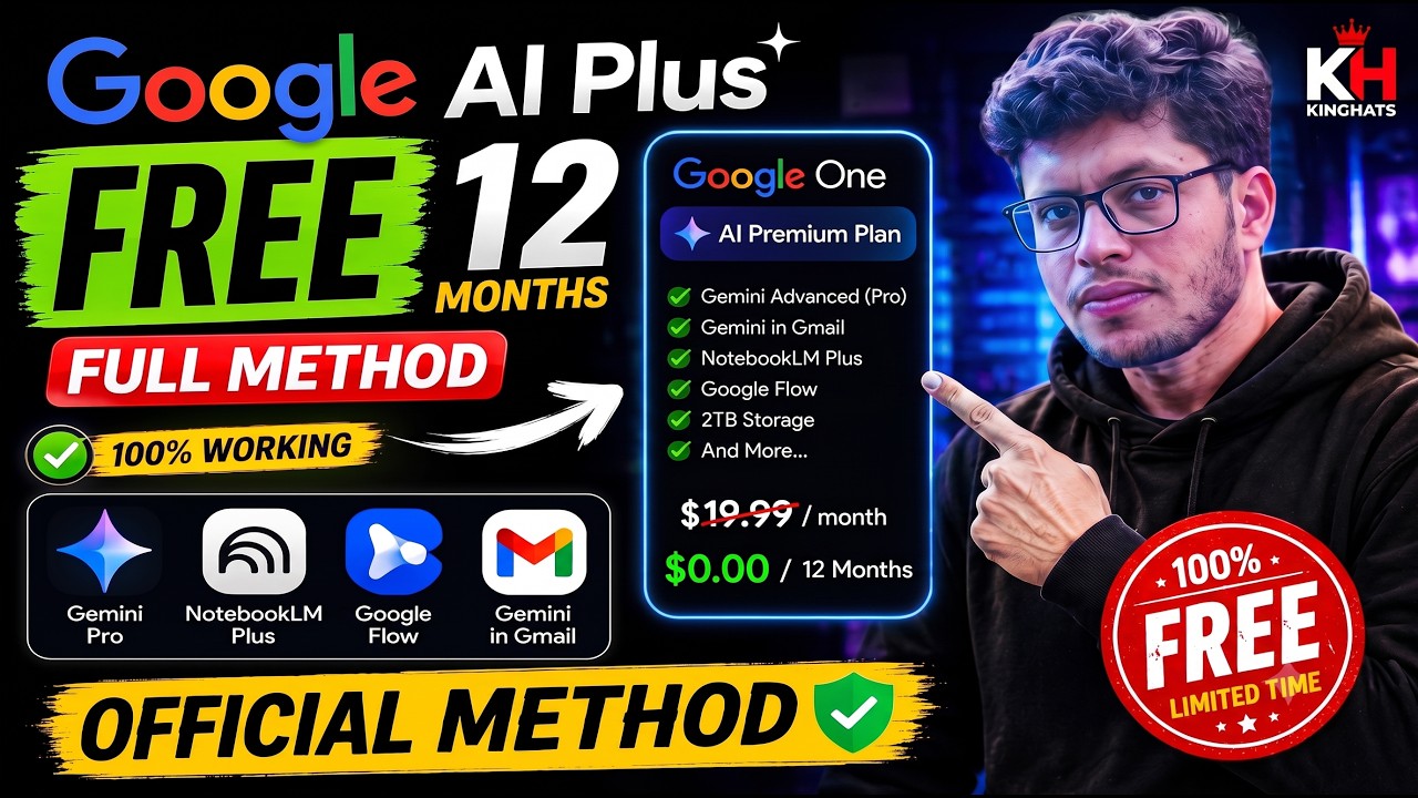 Get Google AI Premium for FREE for 12 Months (Official Method) | Gemini Pro, NotebookLM & 400GB S...