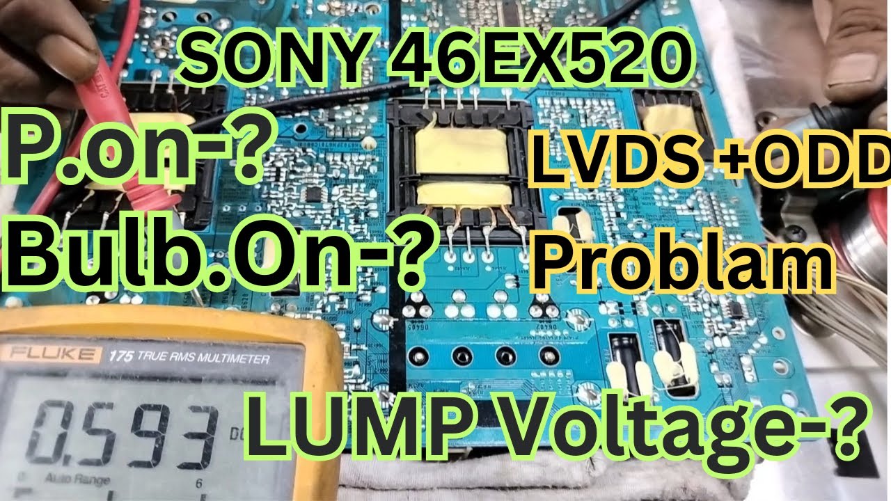 SONY 46EX520 install new Android Board ||Power on/bulb on/lump Voltage & All Supply ✅