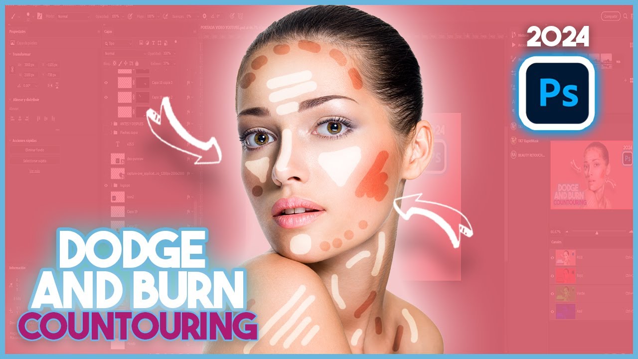 🔴DODGE and BURN FAST en PHOTOSHOP 2024 /COUNTOURING/super F&Aacute;CIL/TUTORIAL