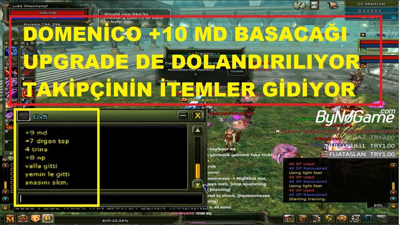 Domenico - Tüm İtemler Çalındı - +10 Md Basacağı Takipçisi Dolandırıldı - Knight Online