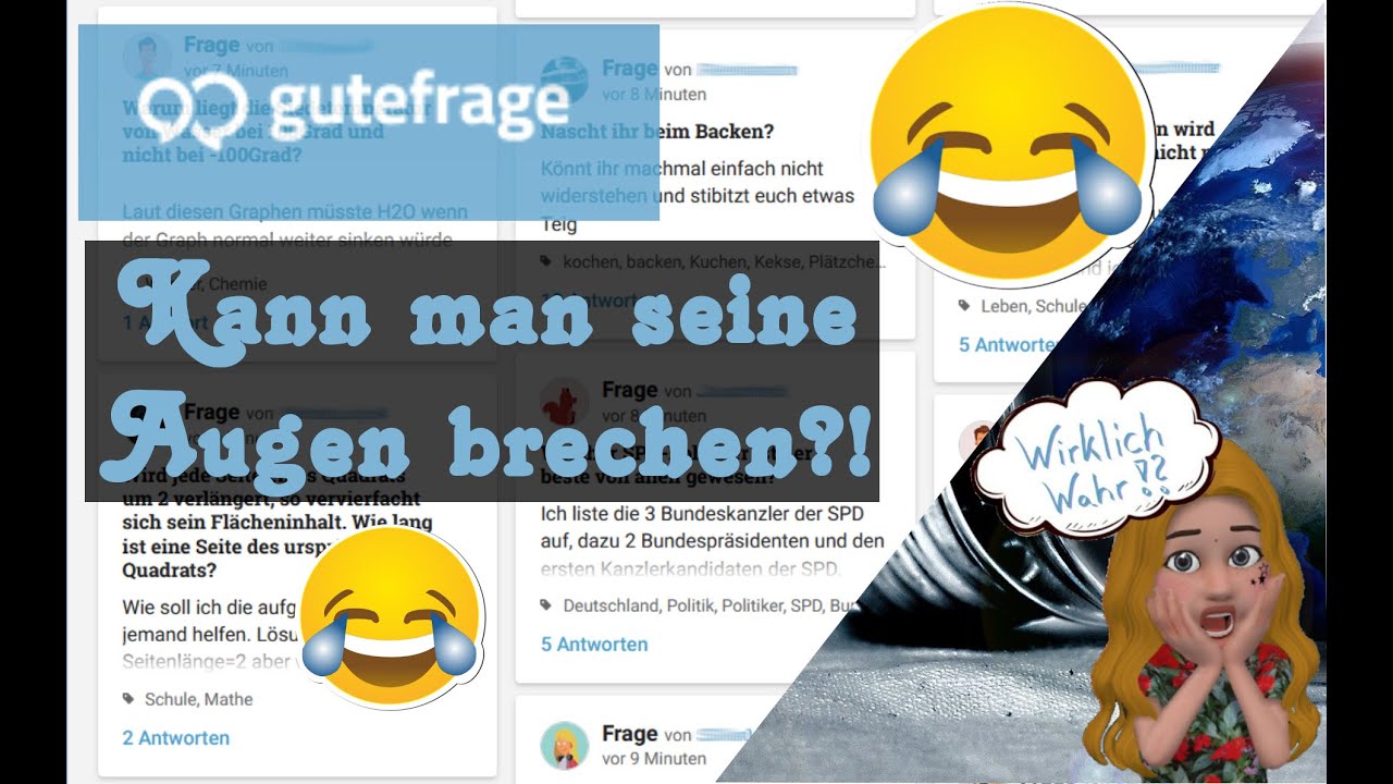 Ich glaube ich habe mein rechtes Auge gebrochen! 10 lustige Fragen  - Gutefrage.net *Mokkasternchen*