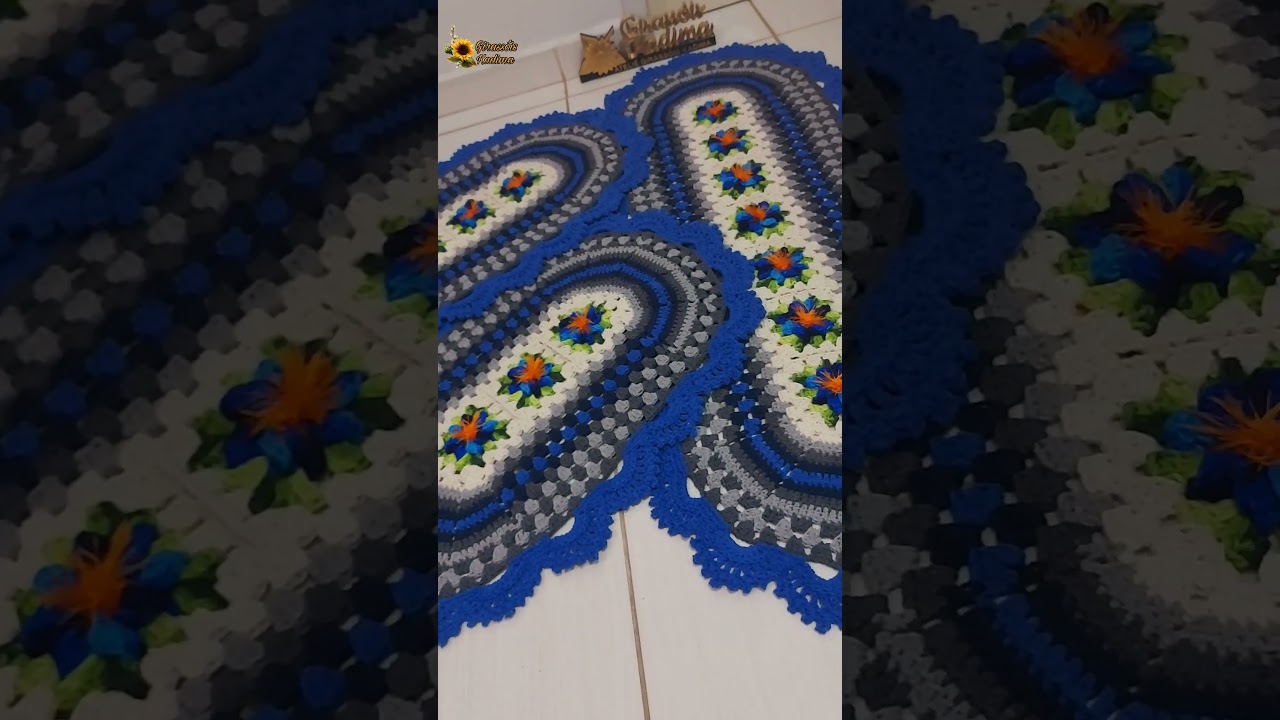 PASSADEIRA DE CROCH&Ecirc; LUCI&Eacute;R EM TONS DE AZUL