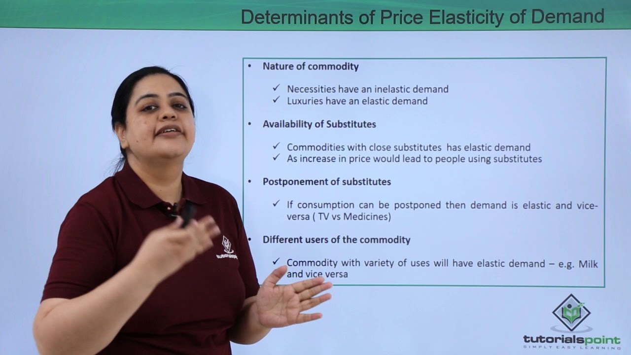 Class 12th – Determinants of Price Elasticity of Demand | Economics | Tutorials Point