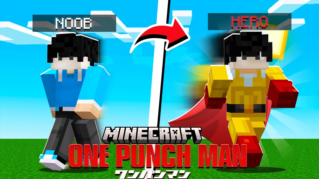 Kwam က Minecraft ထဲမှာ One Punch Man အနေနဲ့ဆော့ခဲ့တယ်! 👊👦| Anime Mod