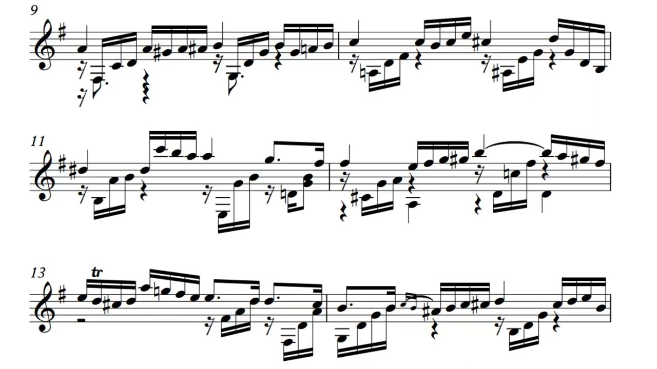 Guilio Regondi - Etude 8 - Score Video