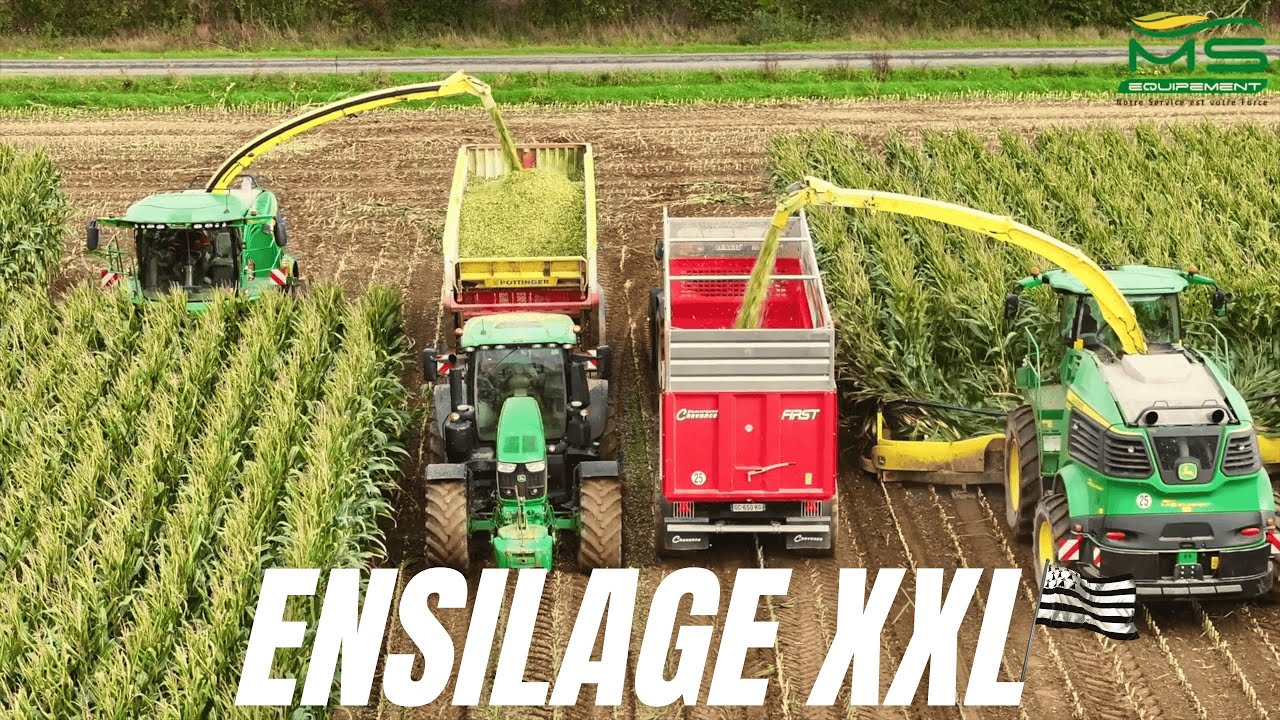 UNE 9500 & 9700 JOHN DEERE POUR CE CHANTIER D'ENSILAGE 2024🫣 🌽#msequipement #johndeere #bretagne