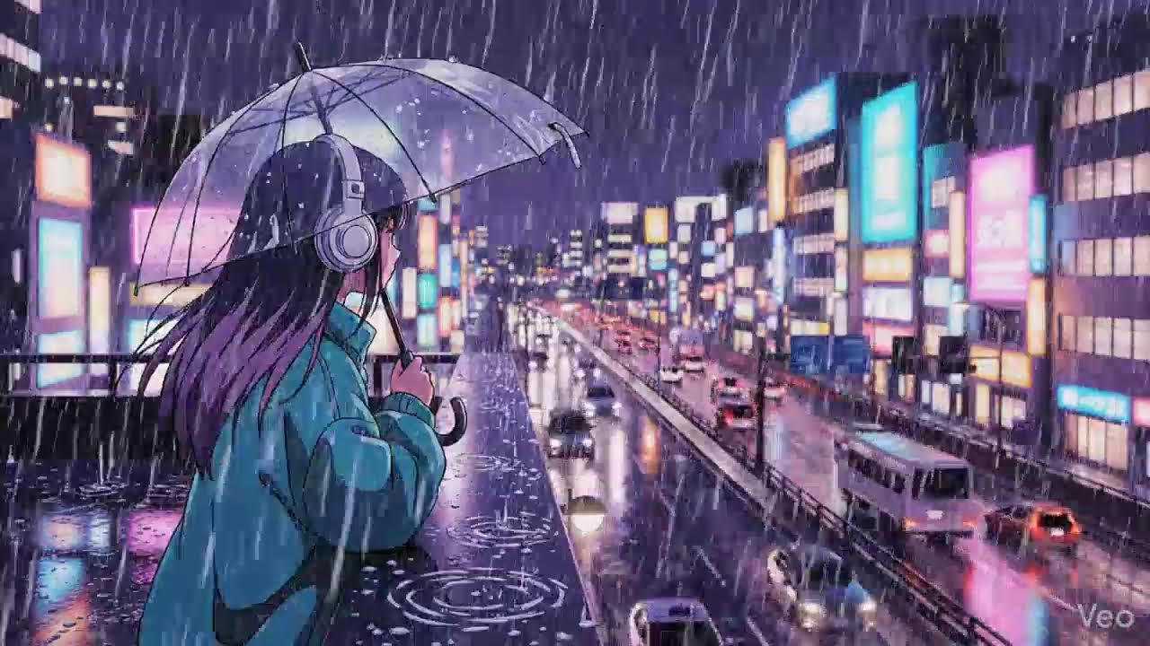 Japanese Neon Rain 🌧️ Night Lofi for Focus & Relax