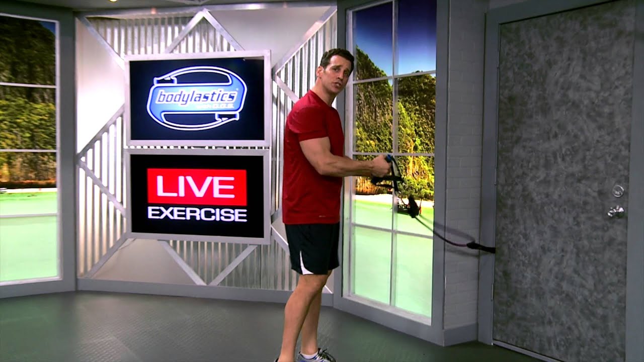 Squatted Back Row with Resistance Bands
