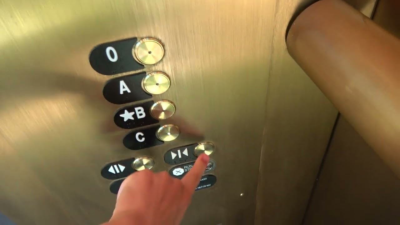 TRIANGULAR! Otis Series M2 Hydraulic Elevators at North Carolina Museum Of Art in Raleigh, NC.