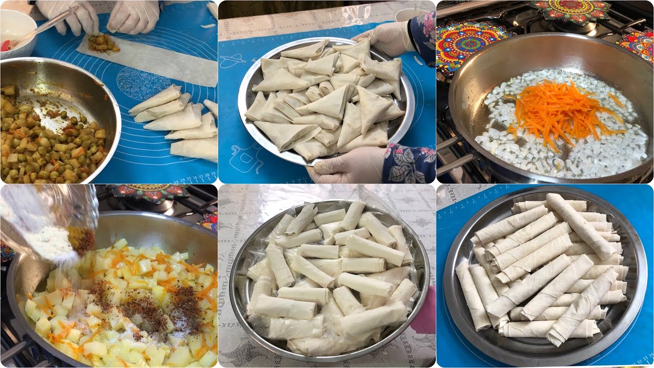 تفريزات شهر رمضان المبارك🌙سمبوسك وبورك بحشوات الخضار و اللحم لذيذة😋