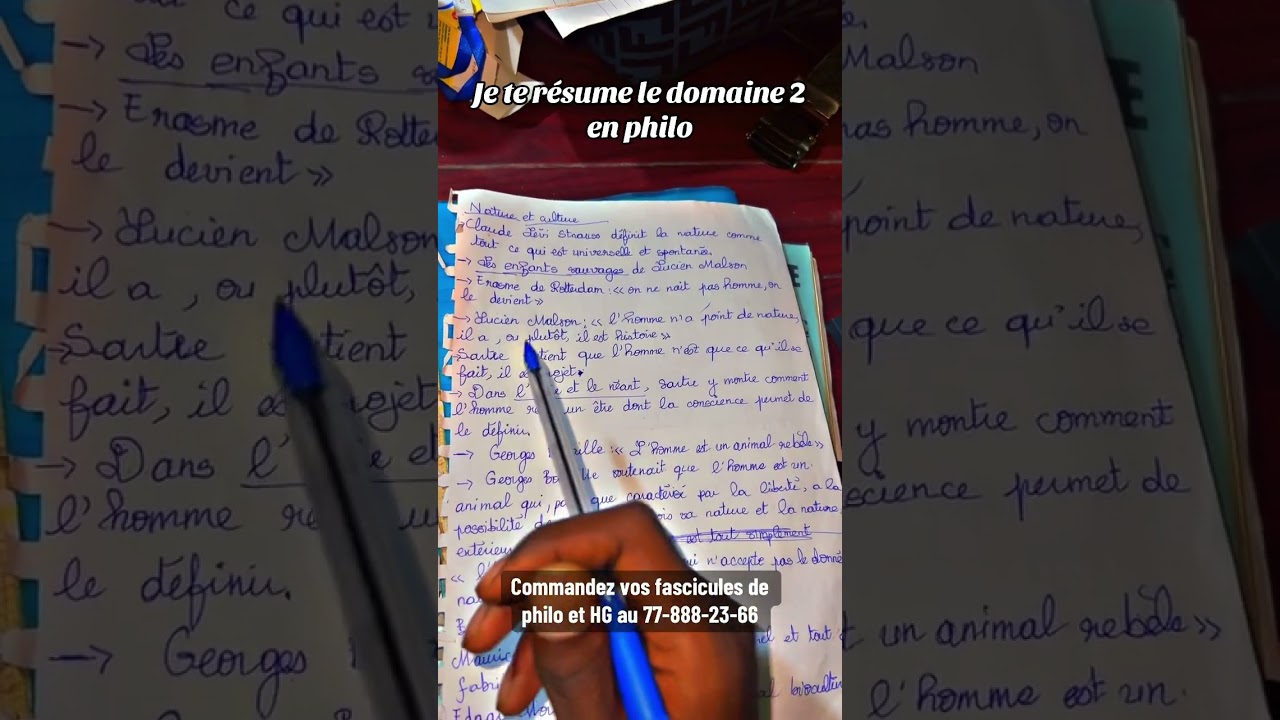 Je te r&eacute;sume le domaine 2 en philo