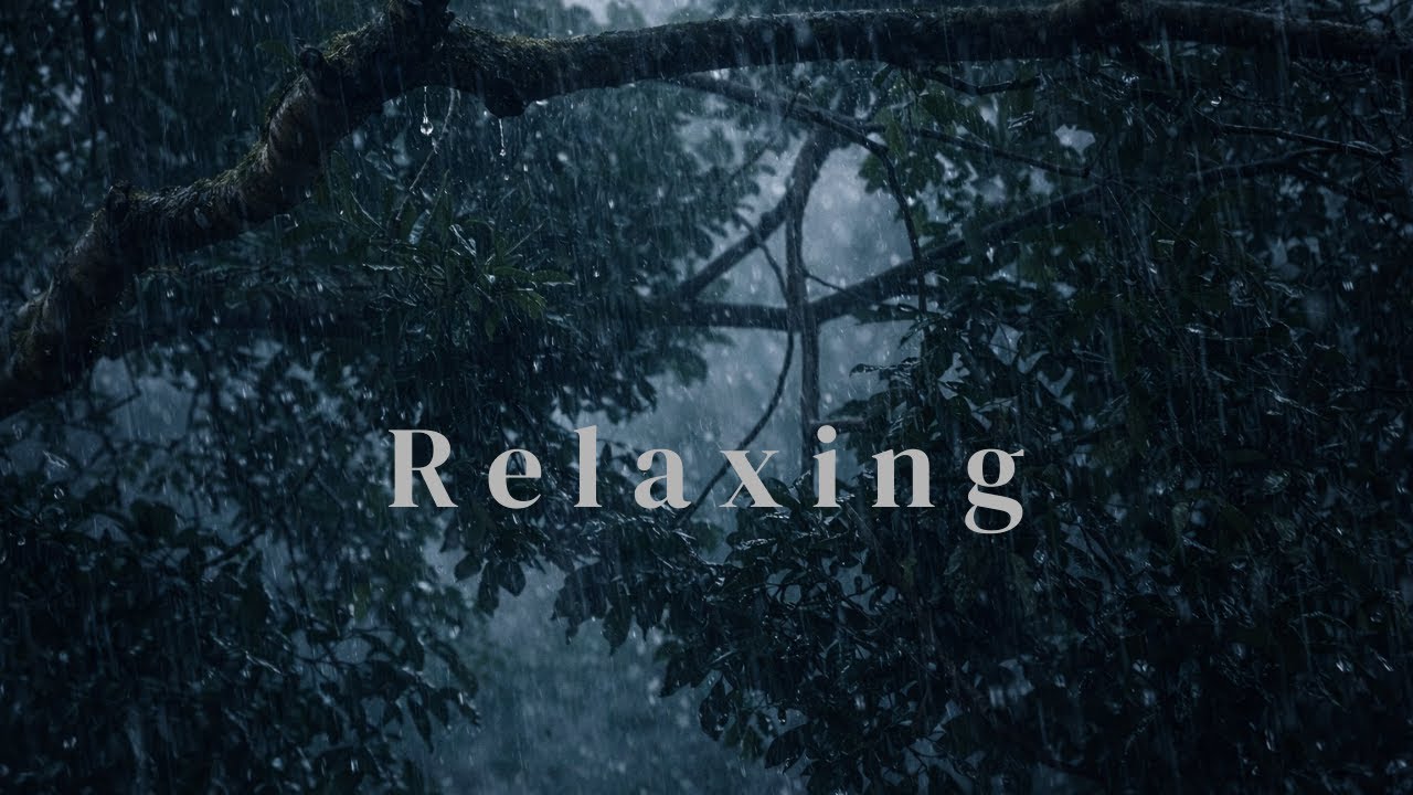 Rain Sounds for Insomnia Relief | Rainy Atmosphere Under a Shady Tree, Shoothing Rain