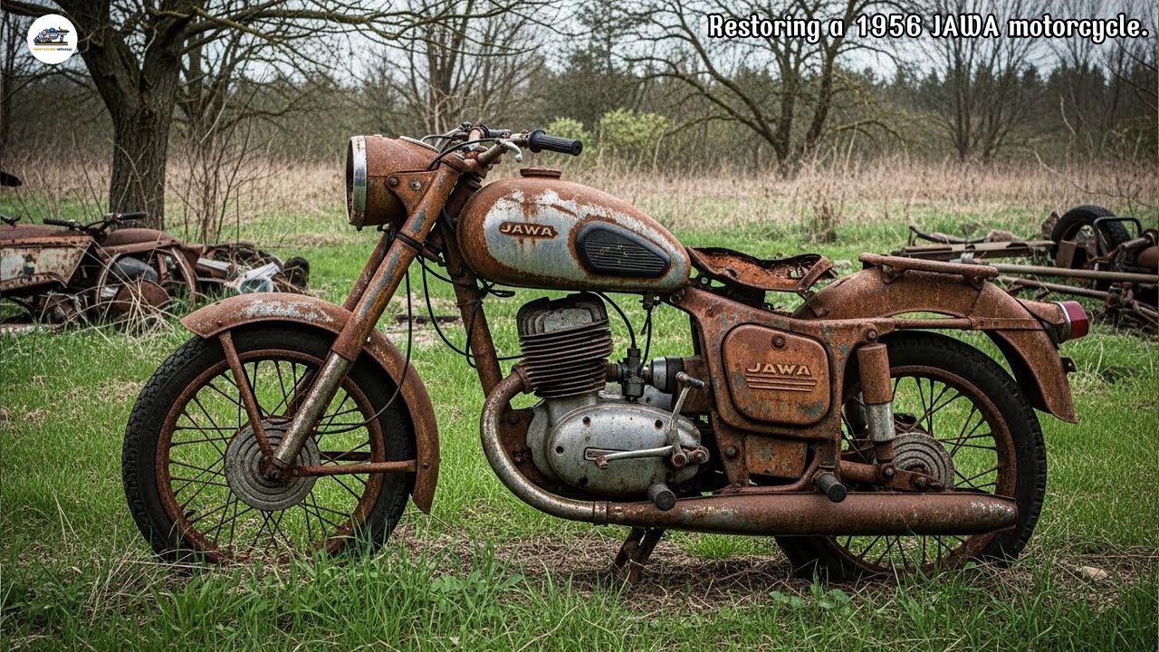 JAWA 1956 Motorcycle Restoration 🏍️ Abandoned Vintage Bike Full Rebuild