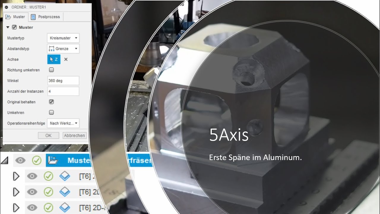 5Axis CNC China Rotary A&C - Die ersten Späne - Indexierte Bearbeitung im Aluminium.