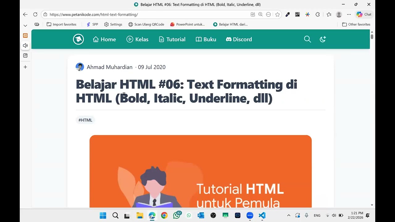 Dokumentasi 22 Februari 2026 Belajar HTML di PonpesTahfizh Al-Quran Cahaya Qur'an Kuningan