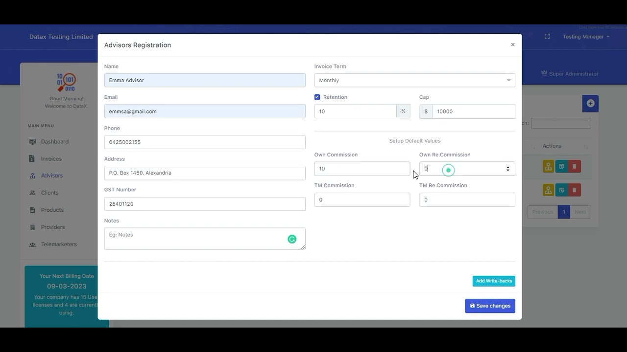 DataX Advisor Onboarding
