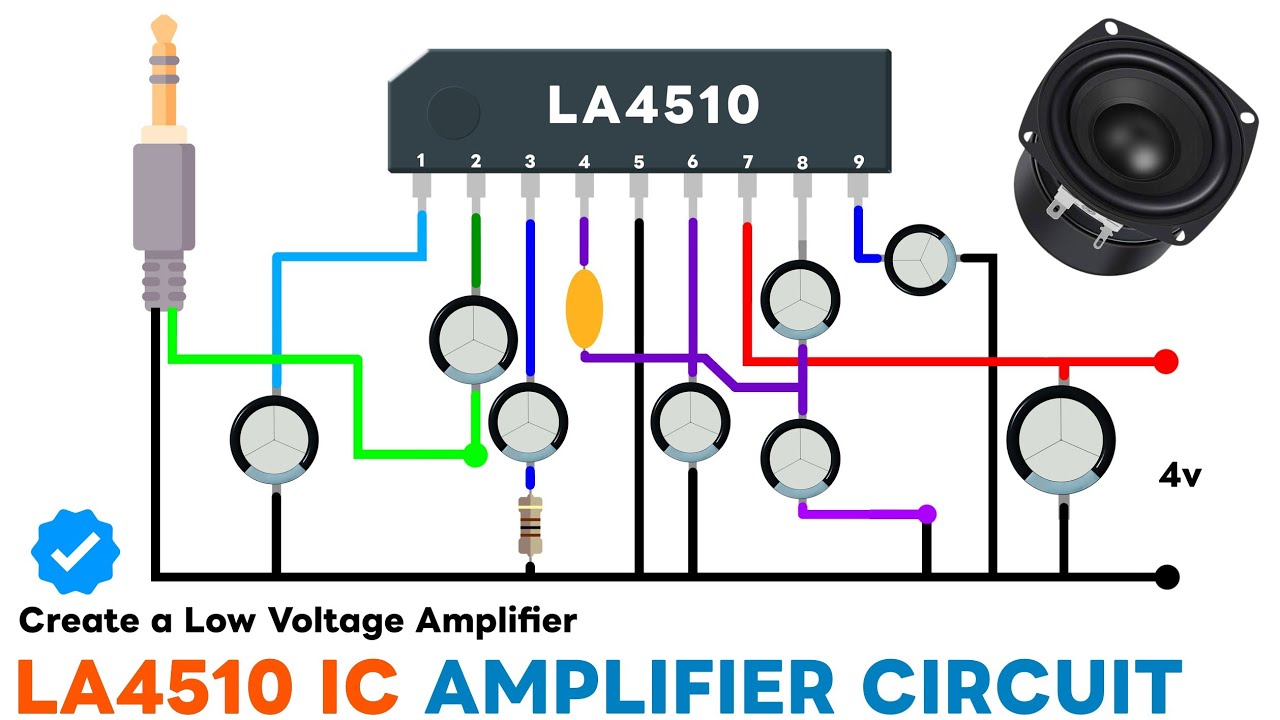 LOW VOLTAGE POWER AMPLIFIER 🤩 । La4510 Amplifier Circuit । LA4510 ic 4v Amplifier Circuit। La4510 ic