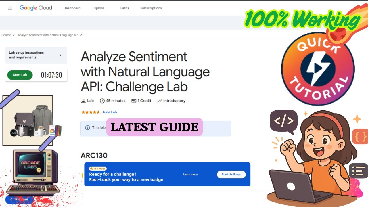 Analyze Sentiment with Natural Language API: Challenge Lab | Quick Guide | #ARC130 #qwiklabs