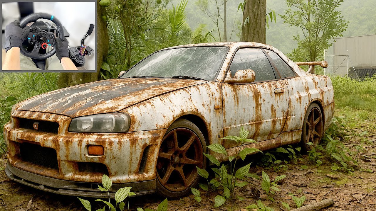 Restoring NFS Most Wanted Nissan Skyline GT R R34 in Forza Horizon 5 – 4K Steering Wheel Gameplay