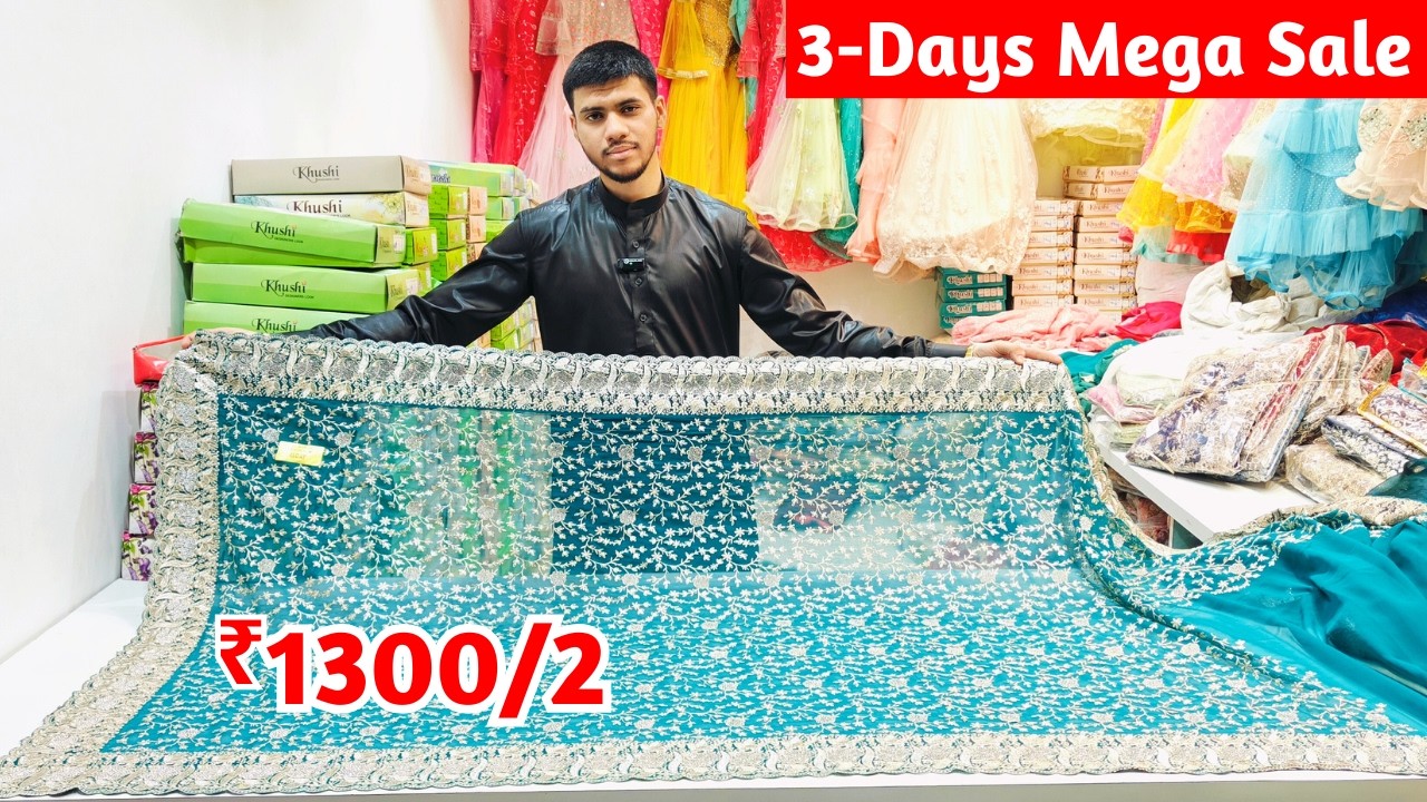 Ramzan 3- Days Sale ₹1300/2 Pakistani Semi Stitch Suits Celeberity Style Designer Handwork Sarees