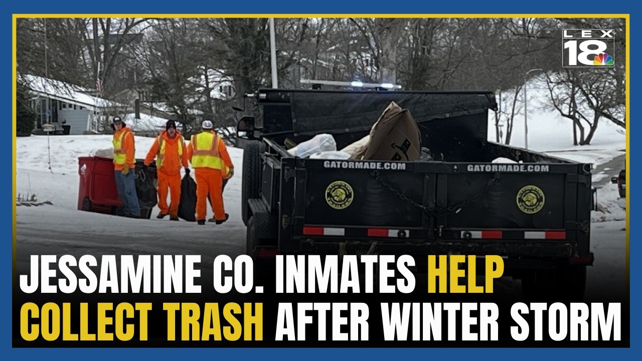 Jessamine County inmate work crews help collect trash after winter storm disrupts regular service
