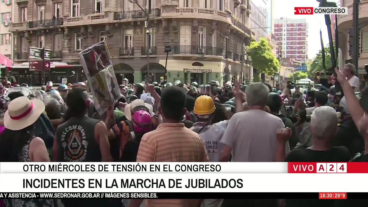🚨 TENSIÓN EN EL CONGRESO: INCIDENTES EN LA MARCHA DE JUBILADOS