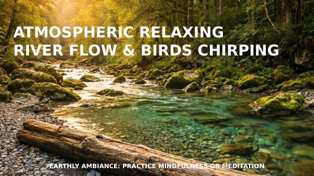 Atmospheric Relaxing River Flow & Birds Chirping — 4K Ultra HD Nature Ambiance